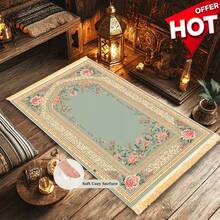 1pc Single Prayer Mat With Tassel Design, Non-Slip Bottom Particles, Water-Absorbent, Wear-Resistant, Multiple Size Options, Suitable For Various Occasions, Holiday Decoration, Holiday Gift - Mint Green - View 13