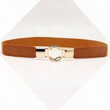1pc Women's Adjustable Size Buckle Slouchy Belt, Elastic Stretchy Metal Buckle Skinny Waist Belt, Y2k, Riem, Suitable For Jeans, Casual Pants, Jackets, Skirts, Coats, Belts For Women, Metal Buckle Invisible Elastic Waist Belt, Bohemian PU Leather Multi-Style Belt, For Summer Daily Wear, Work, Casual, Formal Occasions - Multicolor - View 8