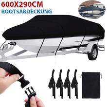 Lona para barco 210D, lona impermeable para barco, cubierta para casco en V de barco - Negro - Ver 2