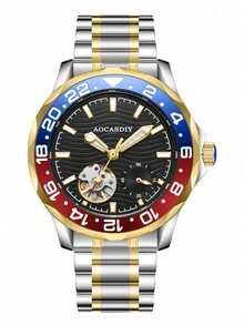 2026 New AOCASDIY Business Men's Automatic Mechanical Watch, 3ATM Waterproof, Stainless Steel Strap, Luminous, Gift - one-size - View 13