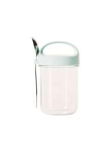 1 chiếc hộp đa năng 430ml, phù hợp để lưu trữ, có thể dùng làm cốc nước và cốc sữa, cốc yến qua đêm di động mới hoàn toàn, đi kèm nắp và thìa - Nhiều màu - Xem 14