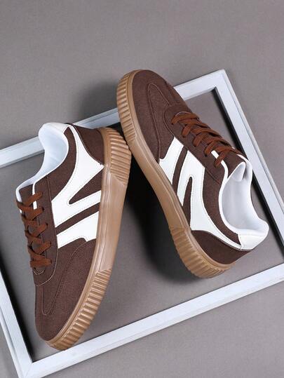 Plus Size Couple Shoes Fashion Men's Casual Sneakers, Lace Up Soft Sole Flat Comfortable Academy Sports Shoes For Men, Lightweight Low-Top Daily Shoes