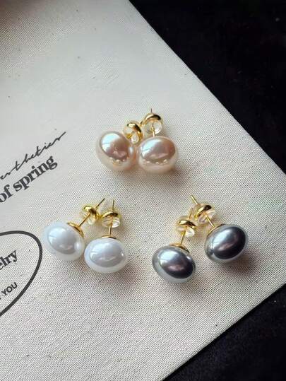 3 Pairs/Set Elegant Retro Style Earrings, Featuring Minimalist Design With Vintage Charm. Adorned With Faux Pearls For A Refined Look. These Luxury And Practical Earrings Are Suitable For Women To Wear In Daily Life Or Festivals.