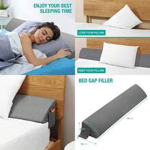 Vekkia Cal King - Almohada de cuña para cabecero/cama para cabecero/relleno de espacio de cama/almohada para cabecero cuña de almohada para cabecero 0-6 pulgadas deja de perder tus almohadas - Gris - Ver 1