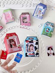 1 PC Cartoon Milk Box Album Student Mini One-Inch Photo Storage Album Fan Idol Big Head Sticker Mini Card Album - Multicolor - View 3