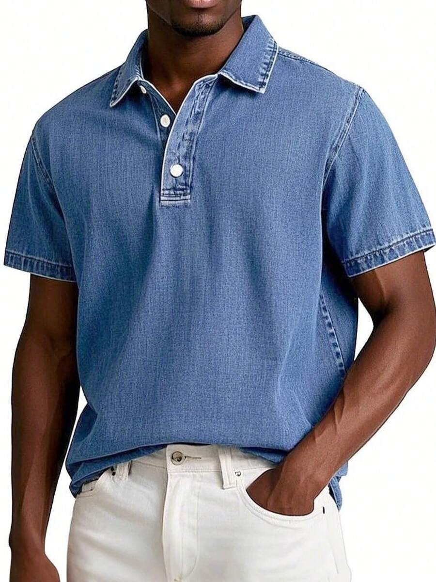 Men Sport Polos - Blue - View 1