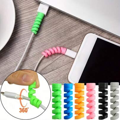 Bộ 7/14 chiếc vỏ bọc cáp USB xoắn ốc mềm mại và đàn hồi - Vỏ bọc cáp chống rối bền bỉ, phù hợp cho iPhone, tai nghe, điện thoại thông minh, bộ sạc máy tính bảng - Cần thiết cho gia đình, văn phòng và du lịch, giúp sắp xếp không gian làm việc, thiết kế tối giản, chất liệu cao cấp, bề mặt nhẵn mịn, được thiết kế dành cho nhân viên văn phòng và những người đam mê công nghệ.