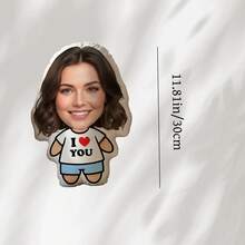 1pc Customized Face Pillow, Personalized "I Love You" Photo Print Body Shaped Cushion, Custom Portrait Plush Pillow, Creative Valentine's Day Anniversary Birthday Gift, Suitable For Couples, Boyfriend, Girlfriend, Sofa Home Decor - Upload Picture Customization - View 8