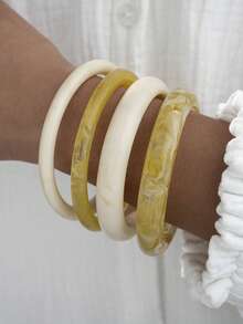 15/4pcs Fashionable Elegant Minimalist Floral, Star, Heart, Knot Bracelet Set For Women, Suitable For Vacation, Party, Date, Travel, Photo Shoot, Banquet, Daily Matching, New Versatile Combination - Yellow Gold - View 10