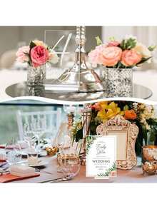 1/5/10pcs Acrylic Transparent Table Card Holders, Name Card Stands, Wedding Signage Display Racks, Suitable For Dining Tables, Wedding Photos, Office Menus, Conferences And Other Occasions - Multicolor - View 3