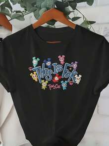 Damen T Shirt Modisch Bequem Alltag Freizeit Mode  Must Have Sommer Neue Kollektion - Black - View 2
