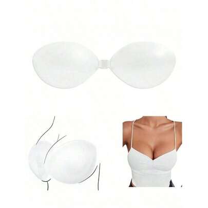 1 Pair Invisible Strapless Silicone Push-Up Bra, Suitable For Backless Dresses