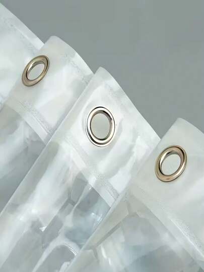 1 tấm rèm tắm chống thấm nước - Chất liệu PVC bền chắc, kèm móc nhựa dễ lắp đặt, trang trí phòng tắm hiện đại | Bao gồm móc, vách ngăn rèm tắm.