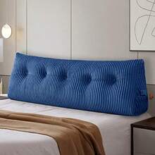Almohada grande para cabecero almohada de cuña para cama almohada de lectura almohada triangular para sentarse en la cama respaldo de posicionamiento almohada larga para sofá cama : 59 x 8 x 20 pulgadas - Azul - Ver 9