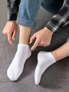 10 đôi tất ngắn mùa hè màu đen trắng dành cho nam, kiểu dáng tối giản và tiện dụng. - Đen và trắng - Xem 3