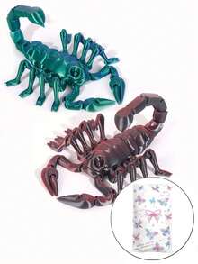 1/2pcs Colorful 3D Printed Scorpion Figurine, Gift Bag Included - Vibrant Plastic Sculpture, Suitable For Home, Office And Living Room Decor, Can Be Displayed Indoor/Outdoor As Collectible Art, Also Works As Desk Decor, Scorpion Ornament, Halloween Decoration, Stress Relief Toy, Perfect Gift For Birthday, Halloween And Christmas - Multicolor - View 17