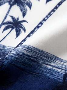 男士夏季棕榈树印花无袖背心和休闲短裤套装，男士度假风无袖背心套装 - 彩色 - 查看 6