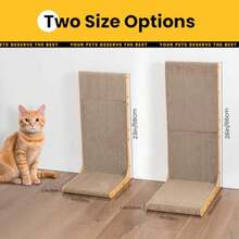 Cardboard Cat Scratcher 23" L-Shaped Scratch Pad Vertical Wall-Leaning Scratching Board To Protect Furniture For Indoor Cats Wood Grain Large - 23 - 查看 3