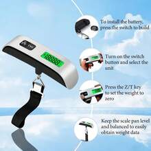 Luggage Scale, 110lb Luggage Weight Scale With 4 Unit Switching Functions&LED Display, Luggage Scale Travel Digital Weighing Luggage, Backpacks, Packages And Markets - 銀色 - 查看 5