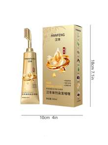三合一染发剂，带梳子，无需漂白，遮盖白发，不沾染头皮，黑色染发剂，三重蛋白配方 - 彩色 - 查看 5