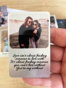 1 ví đựng thẻ kim loại cá nhân hóa, có thể tùy chỉnh ảnh và văn bản, thẻ ví khắc ảnh và văn bản, quà tặng cho chồng, cha, nam giới, 1 thẻ ví kim loại cá nhân hóa với ảnh đặc biệt và lời nhắn chân thành - Nhiều màu - Xem 4