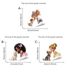 1pc Cartoon Car Sticker, Sweet Blonde Girl Kissing Puppy, Suitable For SUV, Truck Door, Laptop, High-Quality Vinyl Material, Removable, Waterproof And Sunproof, Birthday Gift, Road Trip Decor, Applicable For Windows, Bumpers, Trunk, Attractive Vehicle Decal, Animal Lover Gift, Female New Driver Accessory - A - View 10