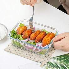 C  - Contenedores de vidrio para preparación de comidas paquete de 10 recipientes de vidrio para almacenamiento de alimentos con tapas cajas de vidrio herméticas sin BPA y a prueba de fugas - Azul - Ver 8