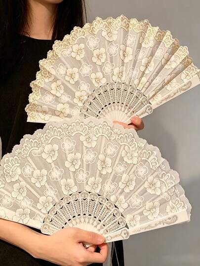 White Hand Fan With Gold Foil Sakura Print, Suitable For Home Use, Outdoor, Garden, Travel Essentials, Portable Essentials, Beach Essentials, Graduation Season, Commencement, Graduation Ceremony, Graduation Gift, Graduation Present, Graduation Gift, Graduation Present, Congrats Grad, Congratulations Graduate, Valedictorian, Finish School, Graduation Party, Outdoor Essentials, Travel Portable, Hiking Essentials, Camping Essentials, Portable Tools, Summer Essentials, Summer Portable