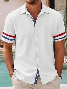 America's 250th Anniversary Independence Day Men's American US Flag Patriotic Fourth Of July Shirt Summer Shirt Button Up Shirt Short Sleeve Fashion Casual Holiday Summer Spring Turndown 3D Print - A508D-AL25281 - 查看 1