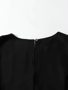 Middle Eastern Style Women Long Sleeve Flare Sleeve Round Neck Embroidered Lace Elegant Dress, Middle Eastern Party Dress, Evening Gown Black Fall - Black - View 6