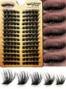 140 pares de pestañas postizas de imitación de visón gruesas, con forma de D, rizadas y esponjosas, con tamaños mixtos que van desde 8 a 16 mm, pestañas postizas ultra gruesas y voluminosas, extensiones de pestañas, pestañas postizas de maquillaje de calidad, pestañas postizas trenzadas, pestañas postizas individuales para DIY. - C - Ver 3