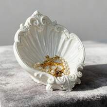 1pc 3D Printed Shell Shaped Jewelry Tray, Creative & Practical Small Gift, New Year Present - Multicolor - View 2