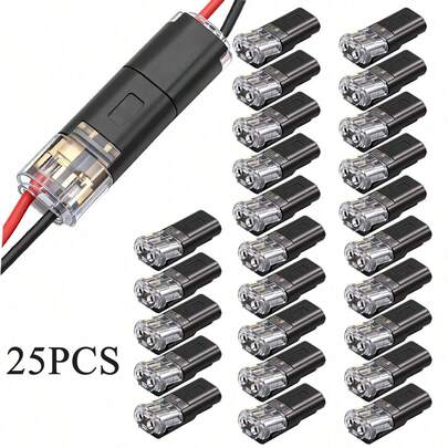 D2 Quick Connect Terminals, Waterproof, No Stripping Required, Wire Connectors, Quick Wiring, Cable Clamps, Suitable For LED Lights, Cars, And Motorcycles, Pack Of 25/50
