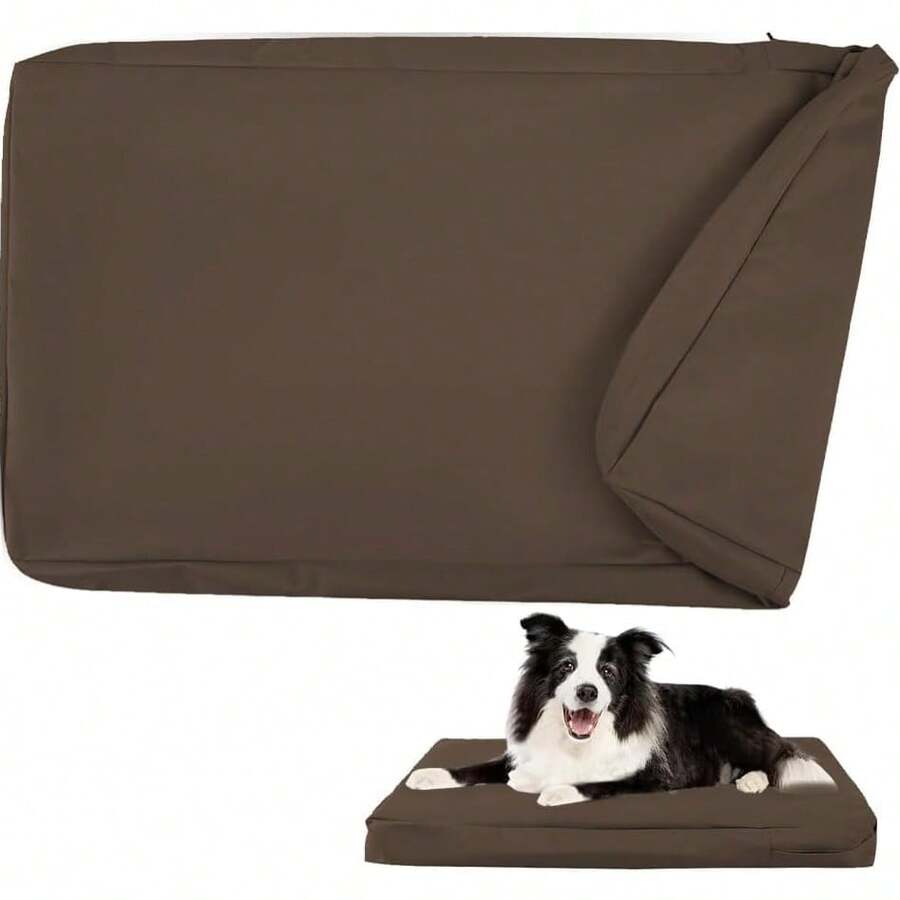 DUJUIKE 100% Waterproof Dog Bed Cover, Dog Crate Mat Cover, Pet Mat Replacement Protective Cover, Washable And Detachable Mat Protective Cover, Durable Oxford Fabric With Zipper (Coffee Color) - Coffee Brown - View 1