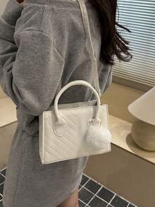 轻便商务休闲手提包，配有双提手，适合少女、女性、大学生、年轻职业人士和上班族，是办公室、大学、工作、商务、通勤、户外活动、旅行和休闲的理想之选。 - 白色 - 查看 4