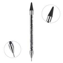 Rhinestone Picker Dotting Pen, Dual-Ended Rhinestone Gems Crystals Studs Picker Wax Pencil Pen Crystal Beads Handle Manicure Nail Art DIY Decoration Tool (Black White) - Upgraded for Dual Use - View 11