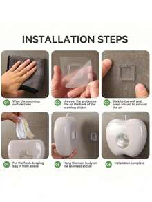 Plastic Bag Holder, Apple-Shaped Bag Dispenser, Wall-Mounted Storage Box, Space-Saving Bag Organizer, Elastic Wrap Holder, Multi-Functional Durable Storage Rack For Home, Office, Kitchen, Bathroom Trash Bag, Shower Cap Storage Box, Dust-Proof Box, Bathroom Storage, Kitchen Container - Multicolor - View 6