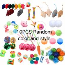Bộ đồ chơi cho mèo ngẫu nhiên 10/21 món, bộ 21 món bao gồm đường hầm tương tác 3 chiều hình chữ T có thể gập lại, đồ chơi thiết yếu cho thú cưng, giúp mèo con chơi đùa, trốn tìm. - Nhiều màu - Xem 13