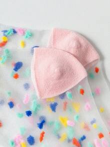 5 đôi tất nữ mỏng dài đến bắp chân, họa tiết chấm bi và lượn sóng, kiểu dáng thường ngày, đa năng, thích hợp cho mùa hè. - Nhiều màu - Xem 5