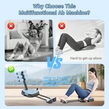 Agilithor Abdominal Bar | Auto Rebound, Lumbar Pad, Full-Body Home Trainer - Blue - View 5