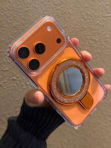 Ốp lưng điện thoại trong suốt lấp lánh sang trọng, có gọng gương, tương thích với iPhone 17 Pro Max, 17 Pro, 17, 16 Pro Max, 16 Pro, 16, 15 Pro Max, 15 Pro, 15, 14 Pro Max, 17 Air, chống sốc. - Trong sáng - Xem 3