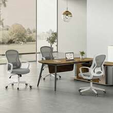 Silla de Oficina, Silla Ergonómica de Oficina con Brazos y Ruedas, Altura Ajustable (95-105cm), Respaldo Reclinable de Malla, para Hogar y Escritorio - C - Ver 4