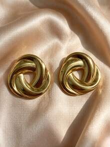 American Bohemian Vacation Style 3D Embossed Seashell Metal Earrings, Hypoallergenic Skin-Friendly Stainless Steel Base, Wear-Resistant And Scratch-Resistant, Suitable For Independence Day Beach Vacation, Outdoor Music Festival, Afternoon Tea, Daily Street Wear, Valentine's Day, Graduation Season Gift, Beach Travel Photography, Portrait Atmosphere Delicate Accessory, Back To School Season - Multicolor - View 9