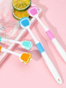 1/3 chiếc dụng cụ làm sạch lưỡi bằng thép không gỉ không gây kích ứng, dụng cụ cạo lưỡi có hình dạng phù hợp cho người lớn và trẻ em, dụng cụ chăm sóc răng miệng hiệu quả giúp làm thơm miệng và làm sạch lưỡi. - Nhiều màu - Xem 6