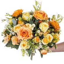 1pc Artificial Rose & Hydrangea Flower, Rose, Hydrangea, Faux Flower Suitable For Home, Party, Wedding Decoration, DIY, Bridal Bouquet, Outdoor Garden Decoration, Valentine's Day Decoration, Gift - Yellow - View 8