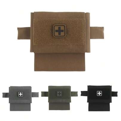 1 pieza Bolsa táctica de primeros auxilios IFAK Icro Trauma MOLLE, con colgador de torniquete, kit de emergencia médica EMT para cinturón y chaleco, mochila EDC pequeña, color negro