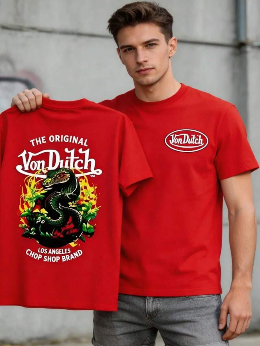 1PC White 1pcs Women's Double Side Print Von Ditch Dragon Floral Design Red And Green Print Fabric Soft & Skin-Friendly Unisex Style Gifts For Spring Festival, Valentine's Day, St. Patrick's Day & World Cup-Van Dutch Dragon Print Women T Shirt Classic Americana Style Graphic,Summer Outfits,Vacation Outfits Women,Summer Outfits For Women,Spring Outfits For Women,Summer Tops,St Pattys Day Outfit,Easter Outfit Women Summer Tops Summer Clothes Shirts Summer Graphic Tees Women T Shirts Summer Outfits For Women Vacation Outfits Women Tropical Vacation Outfits Going Out Outfits Tropical Outfits For Women Going Out Tops T Shirts Women Summer Top Graphic Tees Women 4th Of July Outfit Women Summer Tops Y2k 4th Of July Oversized T Shirt - Đỏ - Xem 1