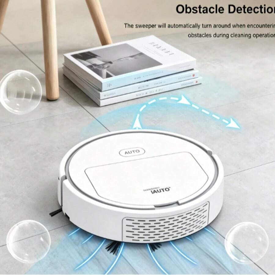 Aspiradora robot 3 en 1, barre y friega, recargable, 1 hora de duración de la batería, adecuada para pisos de madera, mármol, baldosas, alfombras, cocinas y talla grande, limpieza fácil de pisos del hogar