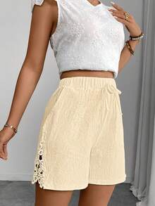 Women's Fashionable Bestselling Printed Drawstring Tassel Belt Elegant Skirt, Spring/Summer - Apricot - View 4