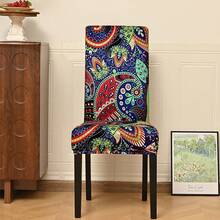1pc/4pcs/6pcs/10pcs Elastic Soft Parsons Dining Chair Covers, Removable And Washable Universal Fit Kitchen Restaurant Chair Covers With Elastic, Spring/Summer Green Leaf Print Dining Chair Covers, Protect Furniture And Home Decor, Create Festive Atmosphere For Dining Room, Living Room And Kitchen Chairs - Multicolor - View 52